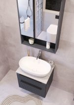 MIRIAD 60 DONJI KUPAONSKI ORMARIĆ GRAFIT SUPERMAT S PLOČOM CANDELA MRAMOR - Slika 4