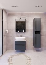 MIRIAD 70 DONJI KUPAONSKI ORMARIĆ GRAFIT SUPERMAT S PLOČOM CANDELA MRAMOR - Slika 2