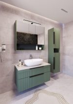 MIRIAD 80 DONJI KUPAONSKI ORMARIĆ ZELENI MAT S PLOČOM CANDELA MRAMOR - Slika 5