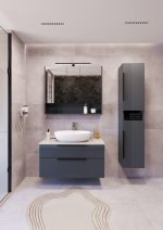 MIRIAD 80 DONJI KUPAONSKI ORMARIĆ GRAFIT SUPERMAT S PLOČOM CANDELA MRAMOR - Slika 2