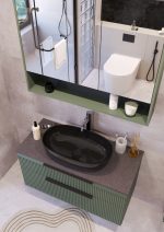 MIRIAD 100 DONJI KUPAONSKI ORMARIĆ ZELENI MAT S PLOČOM SCIVARO ŠKRILJEVAC - Slika 4