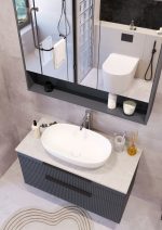 MIRIAD 100 DONJI KUPAONSKI ORMARIĆ GRAFIT SUPERMAT S PLOČOM CANDELA MRAMOR - Slika 4