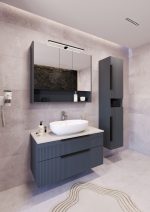 MIRIAD 100 DONJI KUPAONSKI ORMARIĆ GRAFIT SUPERMAT S PLOČOM CANDELA MRAMOR - Slika 5