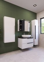 LATERAL 80 DONJI KUPAONSKI ORMARIĆ BIJELI SJAJ S PLOČOM SCIVARO ŠKRILJEVAC - Slika 3