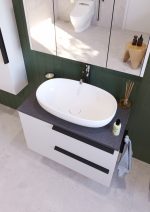 LATERAL 80 DONJI KUPAONSKI ORMARIĆ BIJELI SJAJ S PLOČOM SCIVARO ŠKRILJEVAC - Slika 4