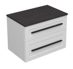 ETERNITY 70 DONJI KUPAONSKI ORMARIĆ BIJELI MAT CRNA RUČKICA S PLOČOM SCIVARO ŠKRILJEVAC