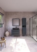 ETERNITY 70 DONJI KUPAONSKI ORMARIĆ GRAFIT SUPERMAT CRNA RUČKICA S PLOČOM SCIVARO ŠKRILJEVAC - Slika 2