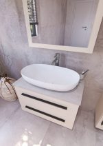 ETERNITY 70 DONJI KUPAONSKI ORMARIĆ KAŠMIR CRNA RUČKICA S PLOČOM CANDELA MRAMOR - Slika 3