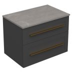 ETERNITY 70 DONJI KUPAONSKI ORMARIĆ GRAFIT SUPERMAT ZLATNA RUČKICA S PLOČOM CANDELA MRAMOR