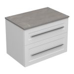 ETERNITY 70 DONJI KUPAONSKI ORMARIĆ BIJELI MAT SREBRNA RUČKICA S PLOČOM CANDELA MRAMOR