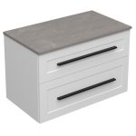 ETERNITY 80 DONJI KUPAONSKI ORMARIĆ BIJELI MAT CRNA RUČKICA S PLOČOM CANDELA MRAMOR