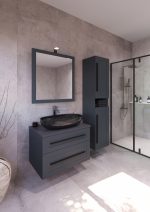 ETERNITY 80 DONJI KUPAONSKI ORMARIĆ GRAFIT SUPERMAT CRNA RUČKICA S PLOČOM SCIVARO ŠKRILJEVAC - Slika 4