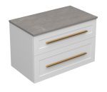 ETERNITY 80 DONJI KUPAONSKI ORMARIĆ BIJELI MAT ZLATNA RUČKICA S PLOČOM CANDELA MRAMOR