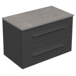 ETERNITY 80 DONJI KUPAONSKI ORMARIĆ GRAFIT SUPERMAT SREBRNA RUČKICA S PLOČOM CANDELA MRAMOR