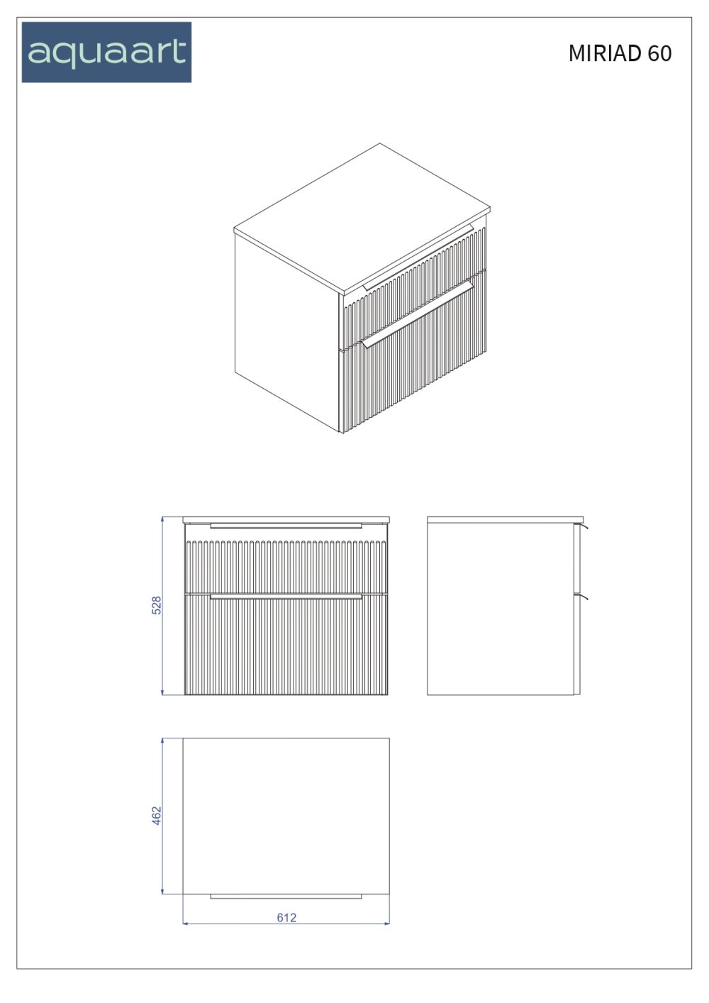 MIRIAD 60 DONJI KUPAONSKI ORMARIĆ KAŠMIR S PLOČOM SCIVARO ŠKRILJEVAC - Slika 3