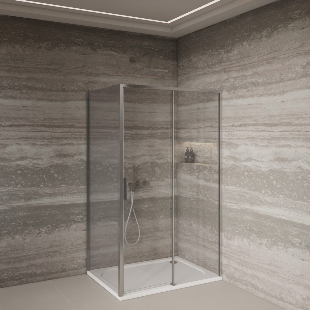 PURE 140 TUŠ VRATA CHROME 140x200 cm - Slika 3