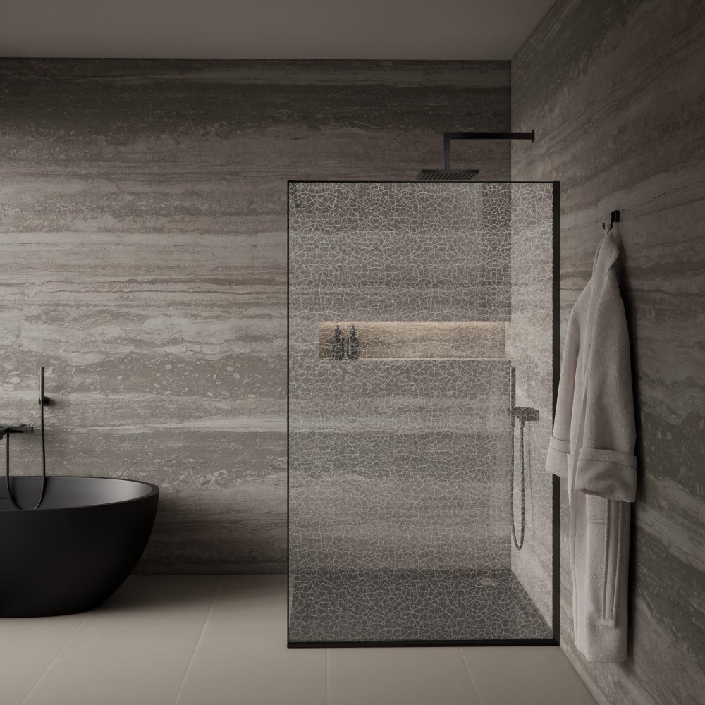 VETRO BRILLIANCE CRYSTAL 90 BLACK TUŠ STIJENA 90x200cm - Slika 4