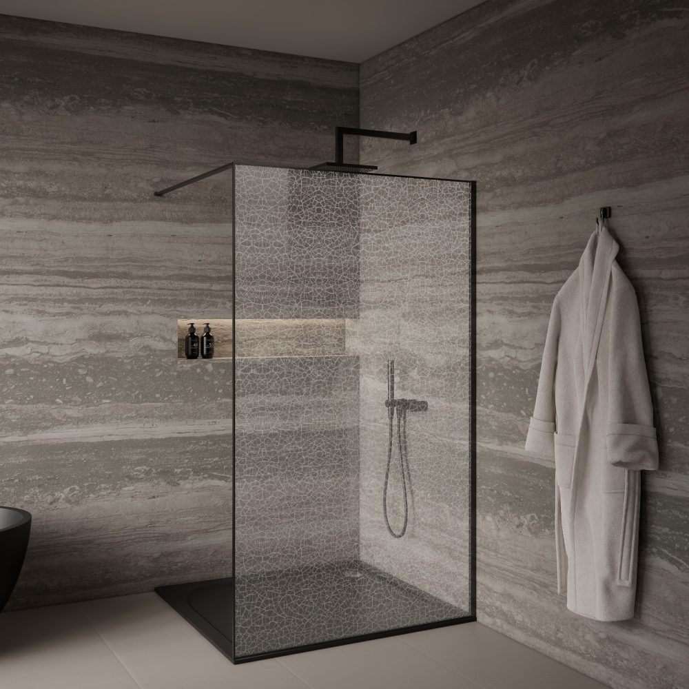 VETRO BRILLIANCE CRYSTAL 100 BLACK TUŠ STIJENA 100x200cm - Slika 3