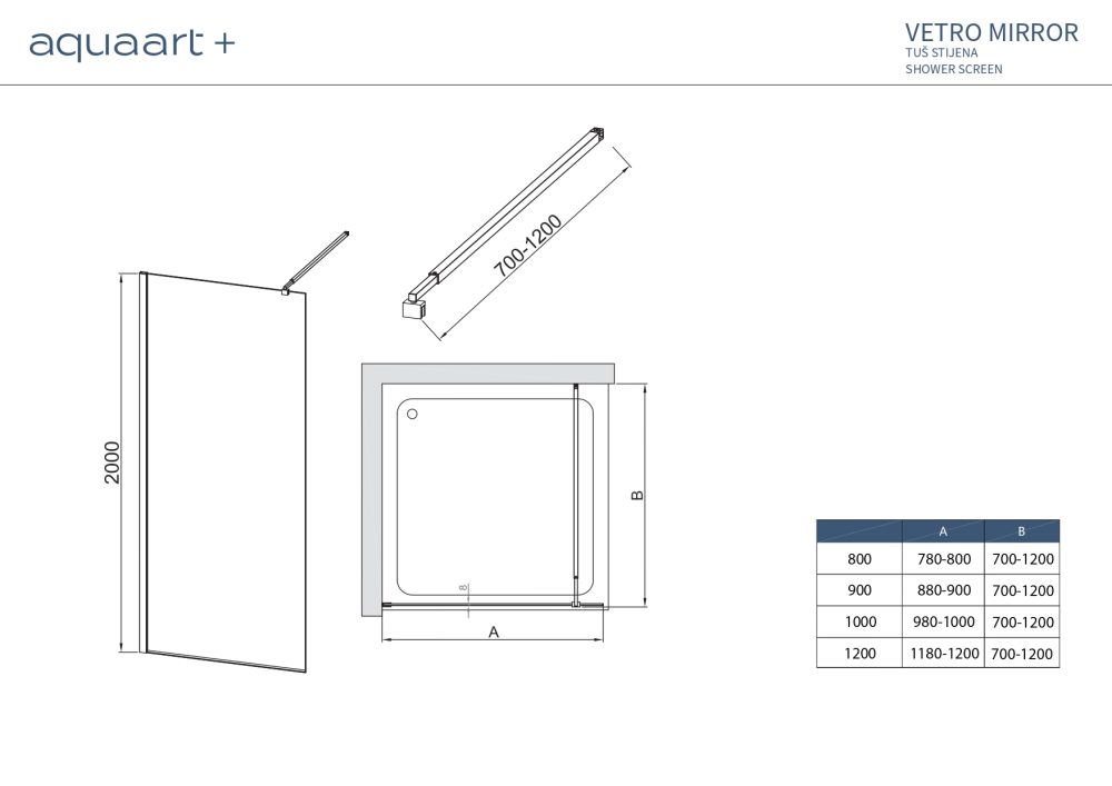 VETRO MIRROR 100F CHROME TUŠ STIJENA 100x200 cm - Slika 3