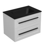 ETERNITY 70 DONJI KUPAONSKI ORMARIĆ BIJELI MAT CRNA RUČKICA (CRNI UMIVAONIK)