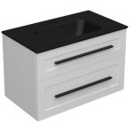 ETERNITY 80 DONJI KUPAONSKI ORMARIĆ BIJELI MAT CRNA RUČKICA (CRNI UMIVAONIK)