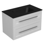 ETERNITY 80 DONJI KUPAONSKI ORMARIĆ BIJELI MAT SREBRNA RUČKICA (CRNI UMIVAONIK)