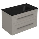 ETERNITY 80 DONJI KUPAONSKI ORMARIĆ KAŠMIR SREBRNA RUČKICA (CRNI UMIVAONIK)