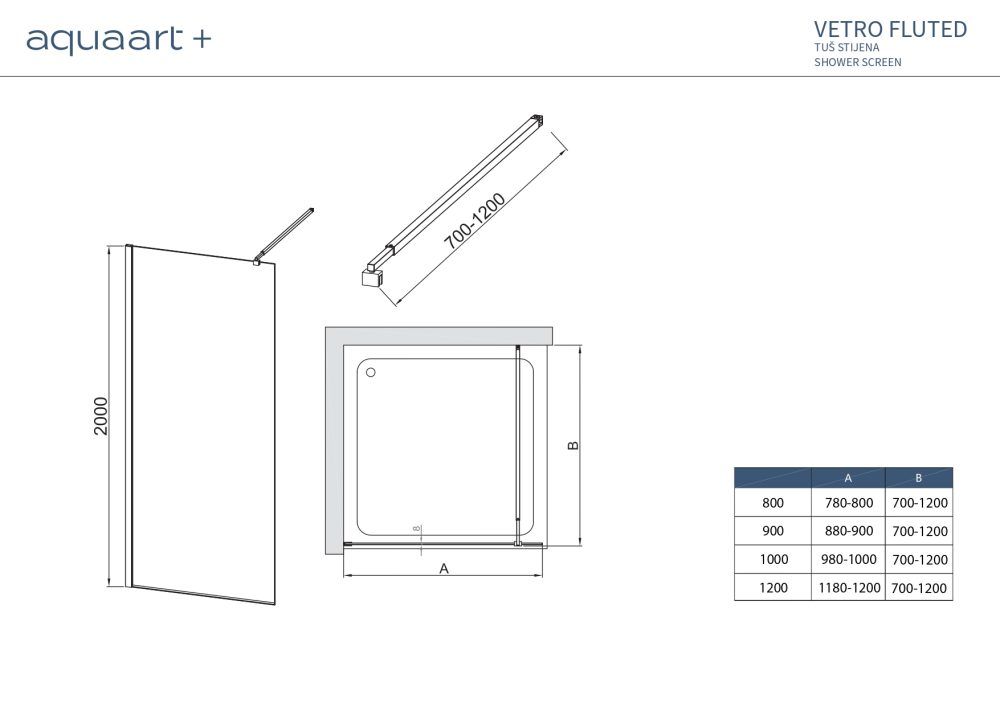 VETRO FLUTED 100F BLACK TUŠ STIJENA 100x200 cm - Slika 3