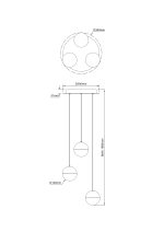 LED VISEĆA SVJETILJKA LUMINIS 3 D340 19W 760lm 3000K IP20 BLACK CHROME - Slika 3