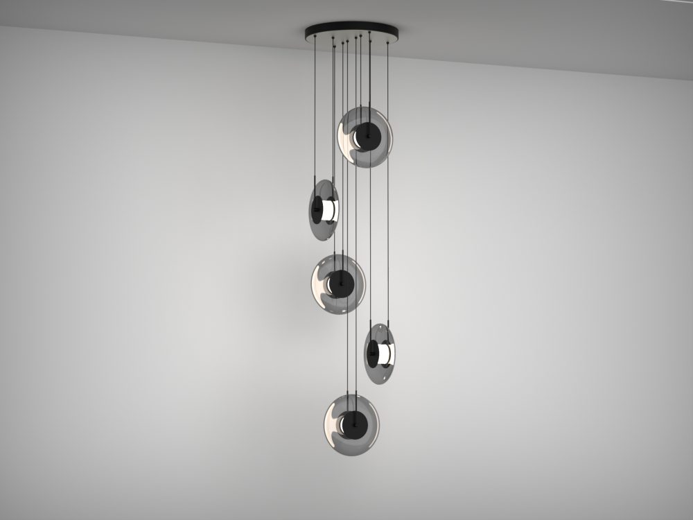 LED VISEĆA SVJETILJKA SOLARA 5 D400 42W 1550 lm 3000K IP20 MATTE BLACK - Slika 2