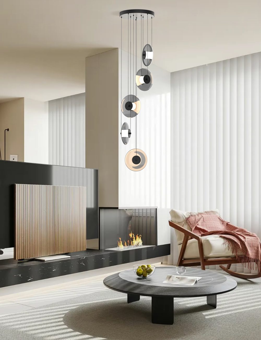 LED VISEĆA SVJETILJKA SOLARA 5 D400 42W 1550 lm 3000K IP20 MATTE BLACK - Slika 3