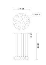 VISEĆA SVJETILJKA VERIS 12x3,5W G9 D750 IP20 SMOKY GREY GLASS - Slika 3