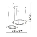 LED VISEĆA SVJETILJKA AURELIA D600+ D400 80W 4160LM 3000/4000/6000K IP20 COFFEE - Slika 3