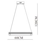 LED VISEĆA SVJETILJKA ASTRIS D600 60W 3900LM 3000/4000/6000K IP20 - Slika 3