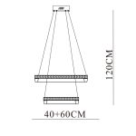 LED LUSTER ASTRIS D600+ D400 90W 5850 LM 3000/4000/6000K IP20 - Slika 3