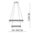 LED LUSTER VEREN D500+ D800 120W 7800 LM 3000/4000/6000K IP20 - Slika 4